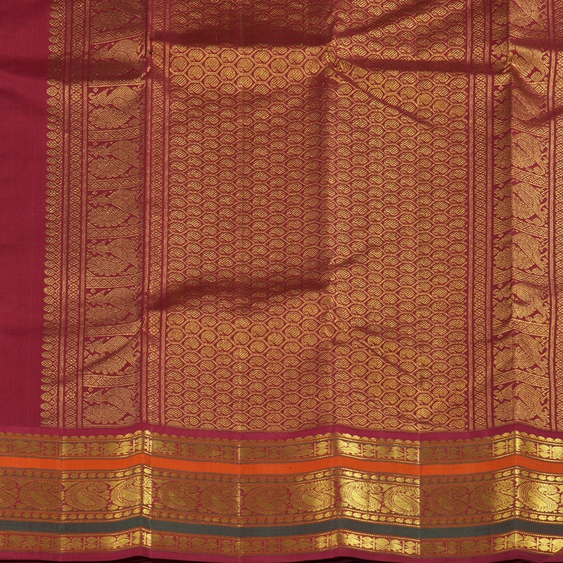 Hayagrivas Handloom Fluorescent green with maroon Kanjivaram silk saree  KBE211D2-2