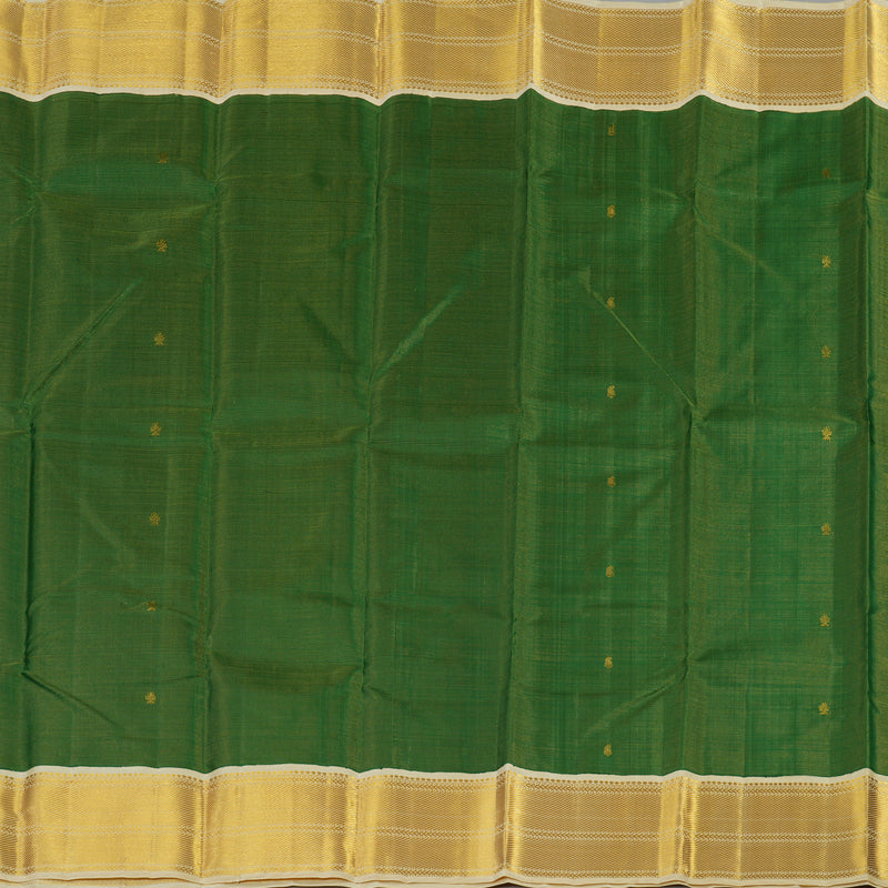 Hayagrivas Handloom Pure Kanjivaram Silk Saree in Jewel-toned Dark Green KBE211D5-1