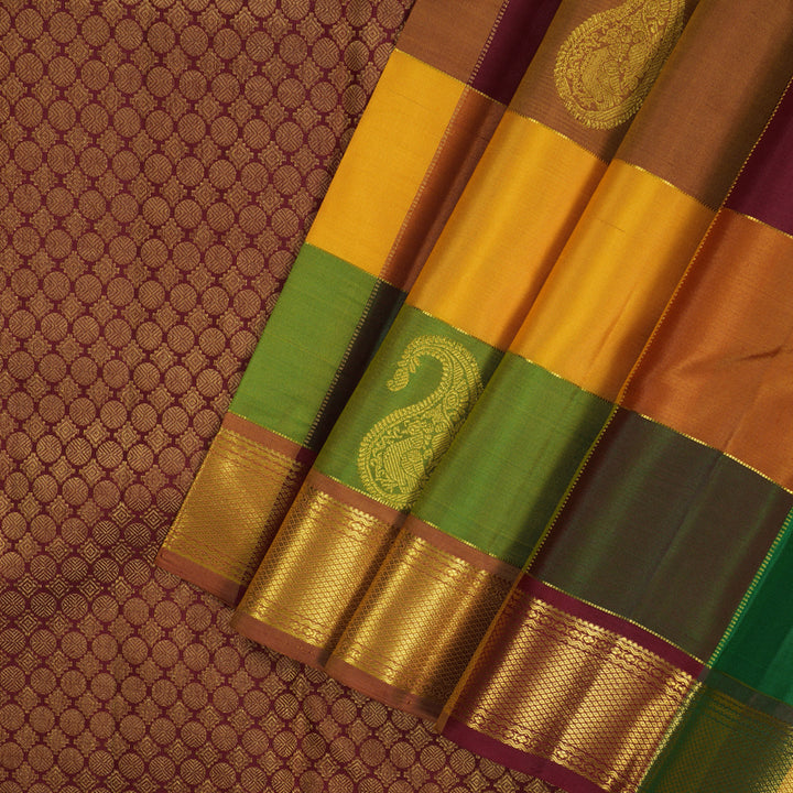 Hayagrivas Handloom Multicolour Checks Kanjivaram Silk Saree with Multicolour Border KBE2123A2-1