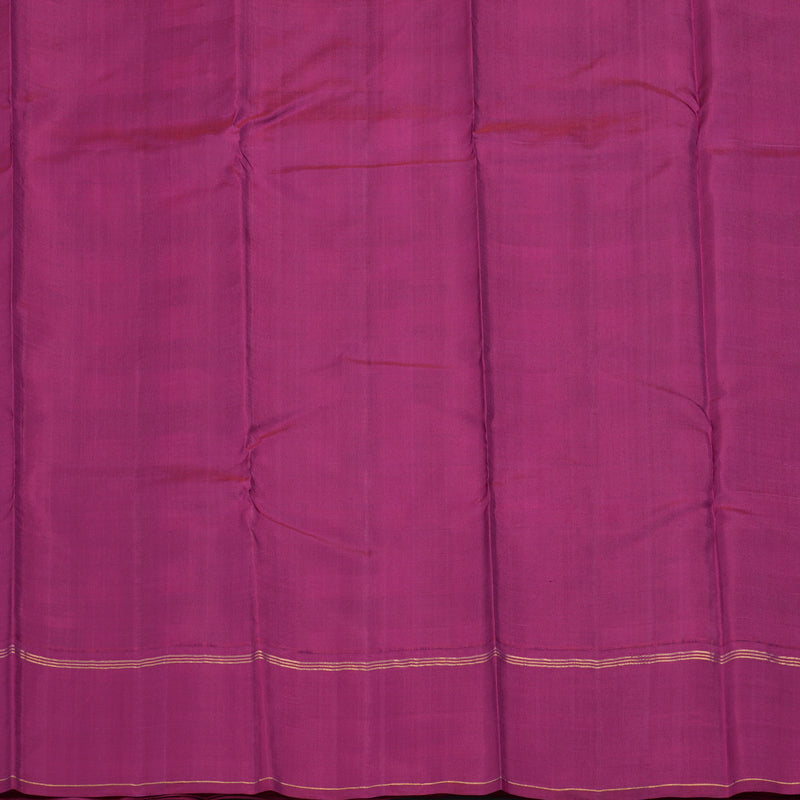 Hayagrivas Handloom Black & White Checks Kanjivaram Silk Saree with Magenta Border KBE2124A1-1