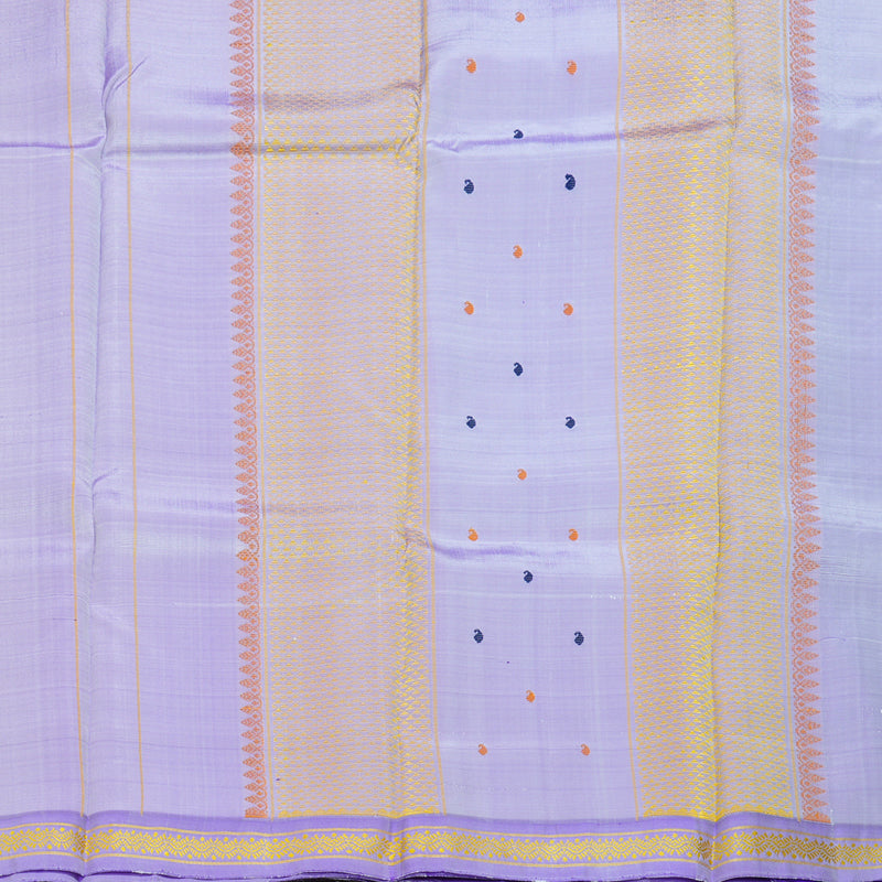Hayagrivas Handloom Cream Kanjivaram Silk Saree with Lavender Border KBE2125A3-2