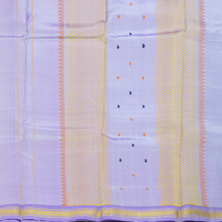 Hayagrivas Handloom Cream Kanjivaram Silk Saree with Lavender Border KBE2125A3-2