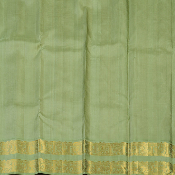 Hayagrivas Handloom Lotus Pink Kanjivaram Silk Saree with Pista Green Border KBE2126A2-4