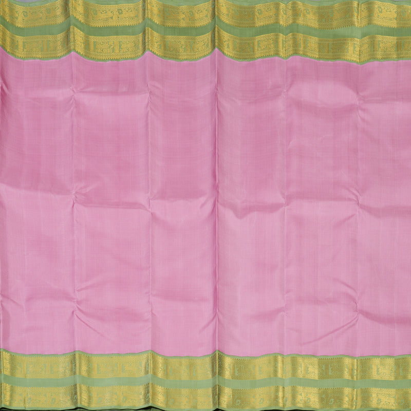 Hayagrivas Handloom Lotus Pink Kanjivaram Silk Saree with Pista Green Border KBE2126A2-4