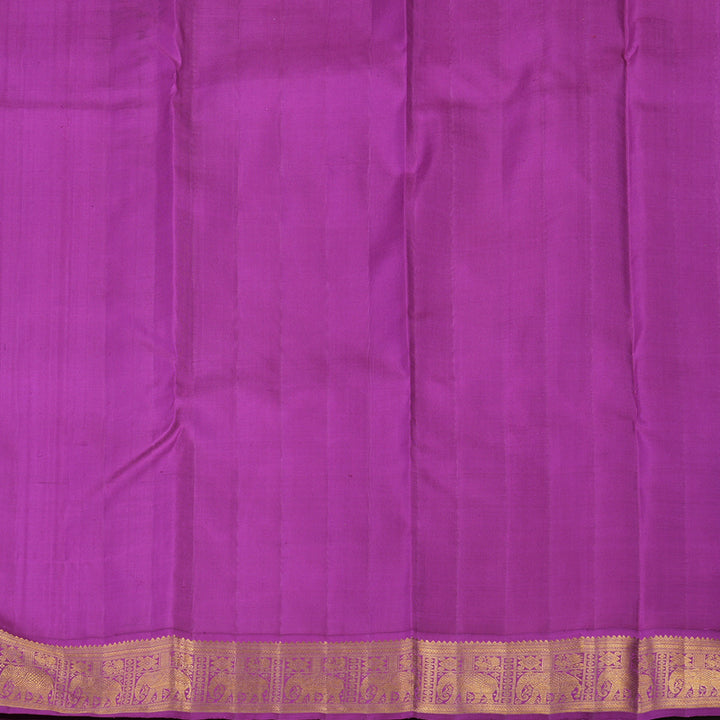 Hayagrivas Handloom Ananda Blue Kanjivaram Silk Saree with Purple Border KBE2126A3-1
