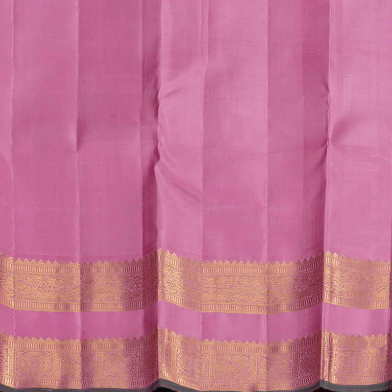 Hayagrivas Handloom Purple Kanjivaram Silk Saree with Rose Pink Border KBE2127A2-1