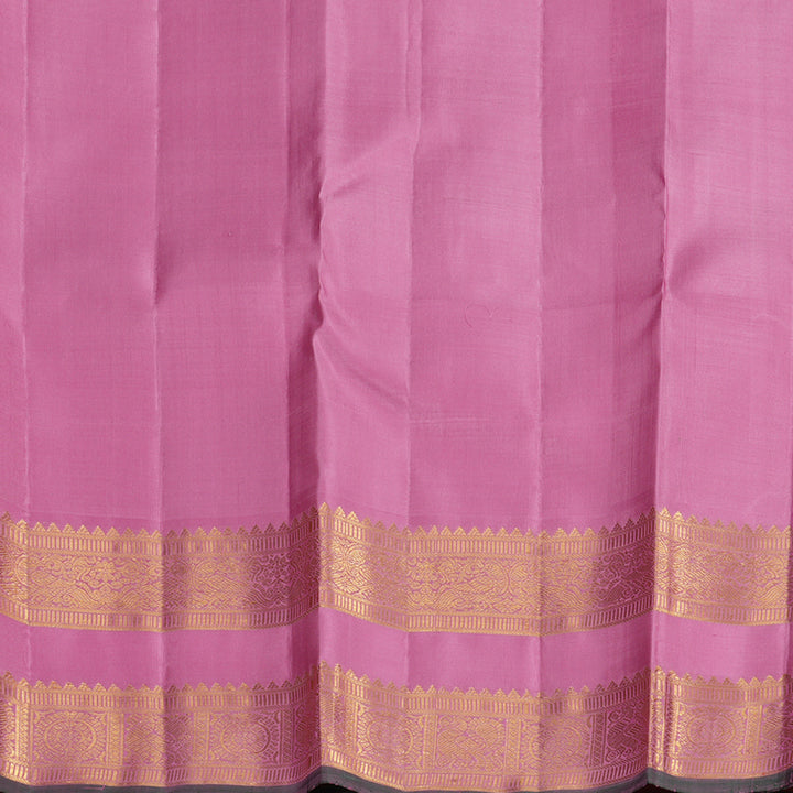 Hayagrivas Handloom Purple Kanjivaram Silk Saree with Rose Pink Border KBE2127A2-1