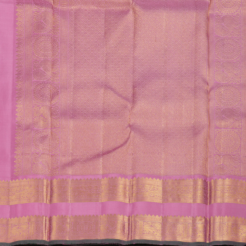 Hayagrivas Handloom Purple Kanjivaram Silk Saree with Rose Pink Border KBE2127A2-1