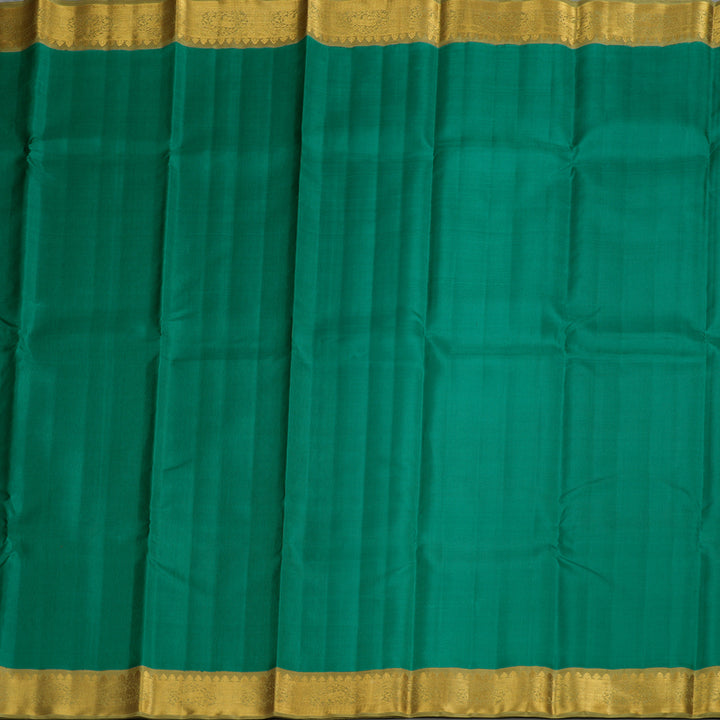 Hayagrivas Handloom Emerald Green Kanjivaram Silk Saree with Warm Olive Green Border KBE2127A3-2