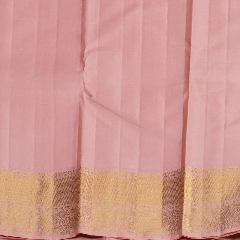 Hayagrivas Handloom Red Kanjivaram Silk Saree with Peach Pink Border KBE2210A1-3