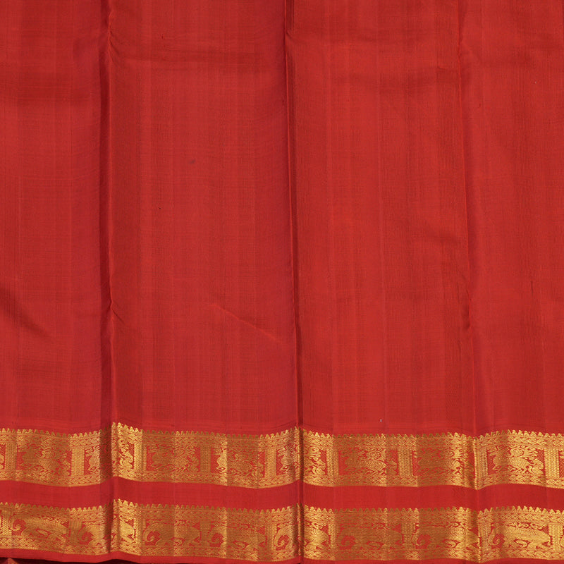 Hayagrivas Handloom Aqua Green Kanjivaram Silk Saree with Red Border KBE2128A2-1