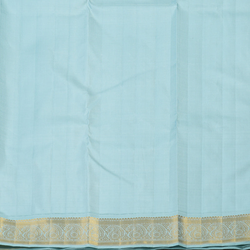 Hayagrivas Handloom Sky Blue Kanjivaram Silk Saree with Powder Blue Border KBE2053A3-4