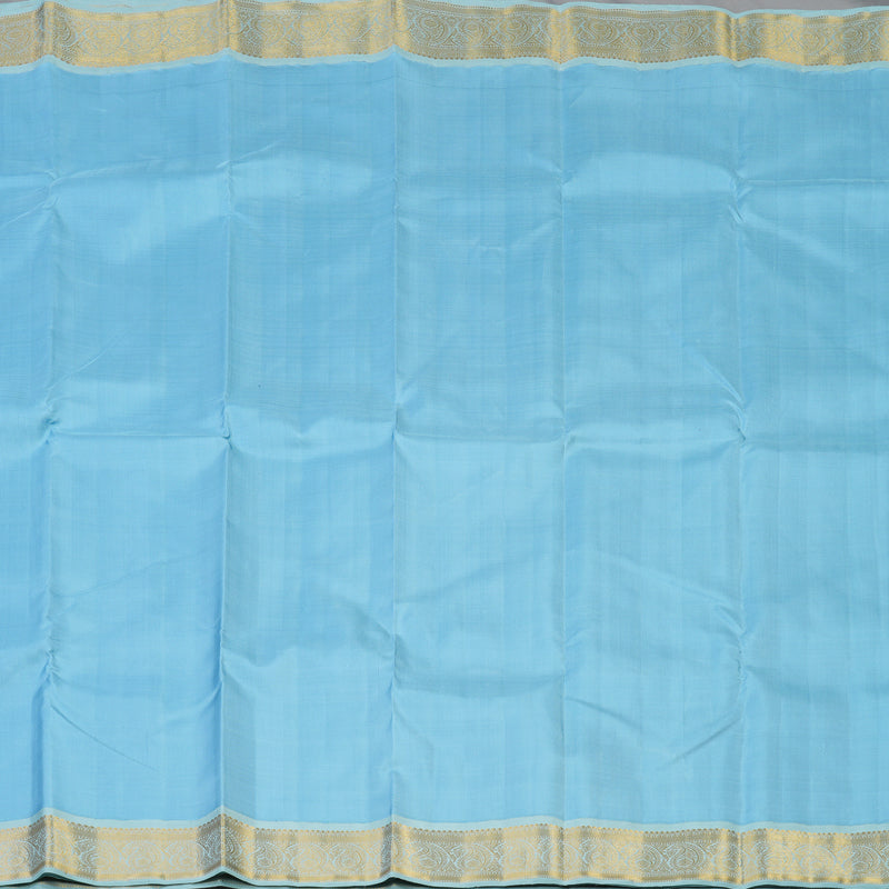 Hayagrivas Handloom Sky Blue Kanjivaram Silk Saree with Powder Blue Border KBE2053A3-4