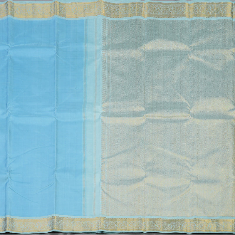 Hayagrivas Handloom Sky Blue Kanjivaram Silk Saree with Powder Blue Border KBE2053A3-4