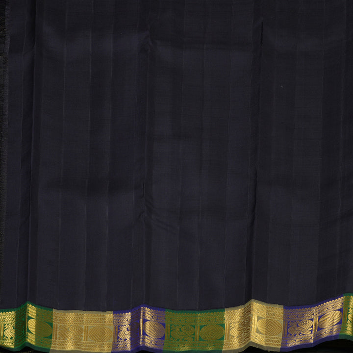 Hayagrivas Handloom Beige Kanjivaram Silk Saree with Multicolour Border KBE2128A7-1
