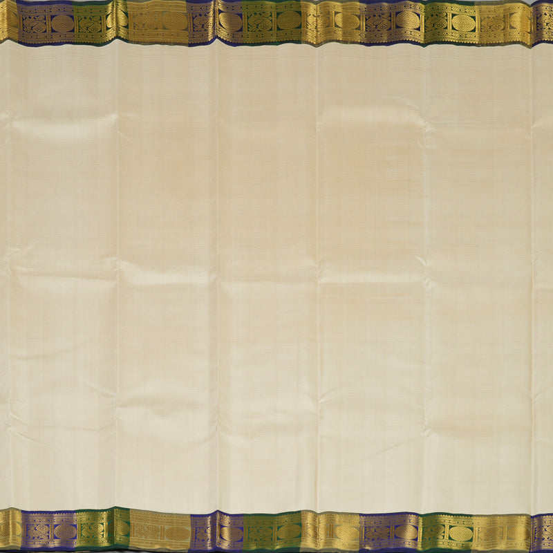 Hayagrivas Handloom Beige Kanjivaram Silk Saree with Multicolour Border KBE2128A7-1