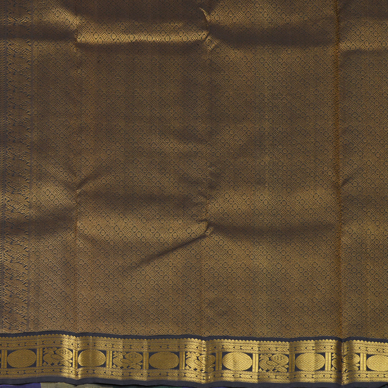 Hayagrivas Handloom Beige Kanjivaram Silk Saree with Multicolour Border KBE2128A7-1