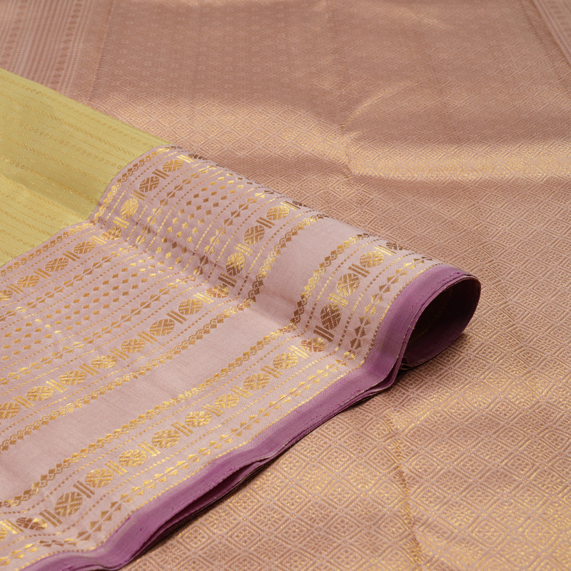 Hayagrivas Handloom Sandal Kanjivaram Silk Saree with Onion Pink Border KBE2128A8-1