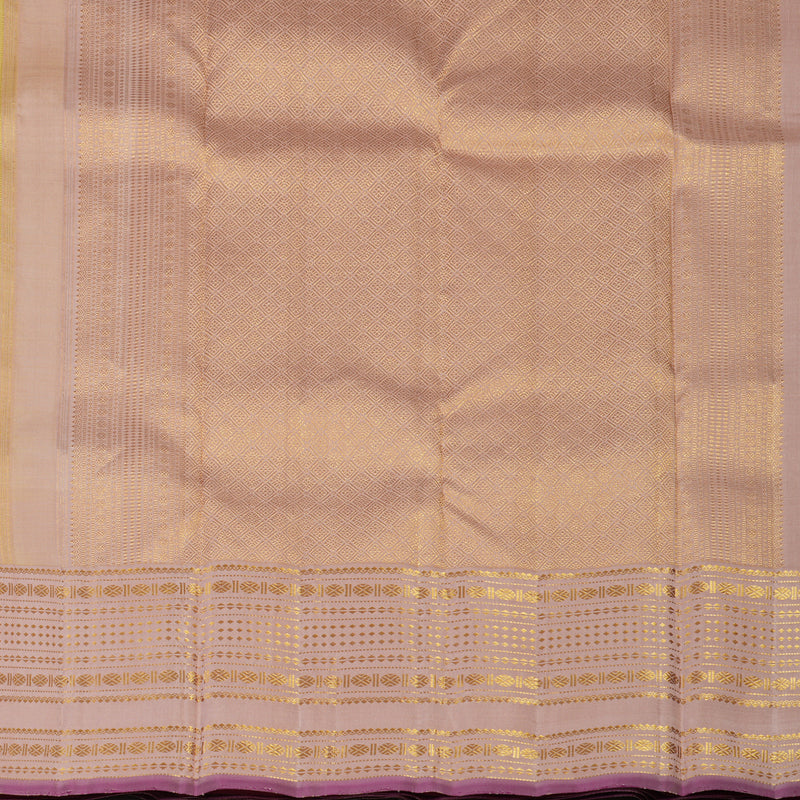 Hayagrivas Handloom Sandal Kanjivaram Silk Saree with Onion Pink Border KBE2128A8-1