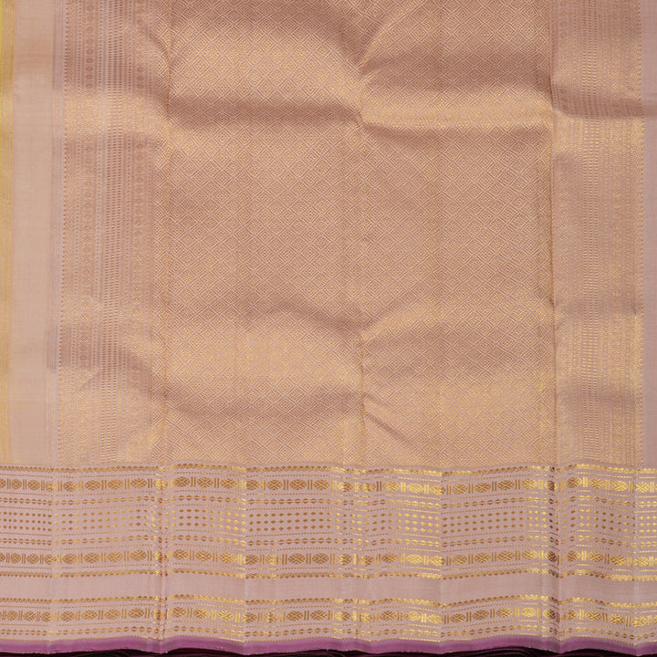 Hayagrivas Handloom Sandal Kanjivaram Silk Saree with Onion Pink Border KBE2128A8-1