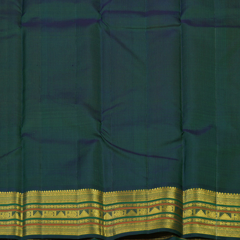 Hayagrivas Handloom Yellow Kanjivaram Silk Saree with Mayilkazhuthu Border KBE2130A3-1