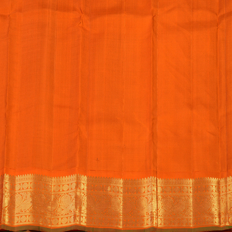 Hayagrivas Handloom Snuff Kanjivaram Silk Saree with Orange Border KBE2130A6-1