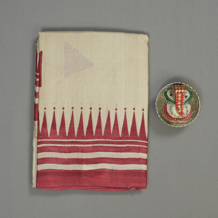 Hayagrivas Beige Pure Tussar Saree KBE2131A3-10