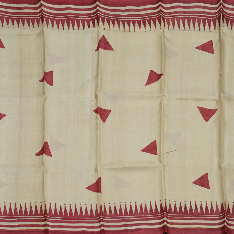 Hayagrivas Beige Pure Tussar Saree KBE2131A3-10