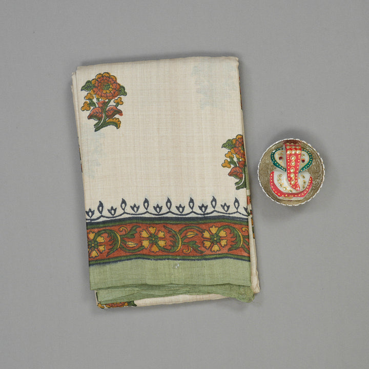 Hayagrivas Cream Pure Tussar Silk Saree KBE2131A3-6