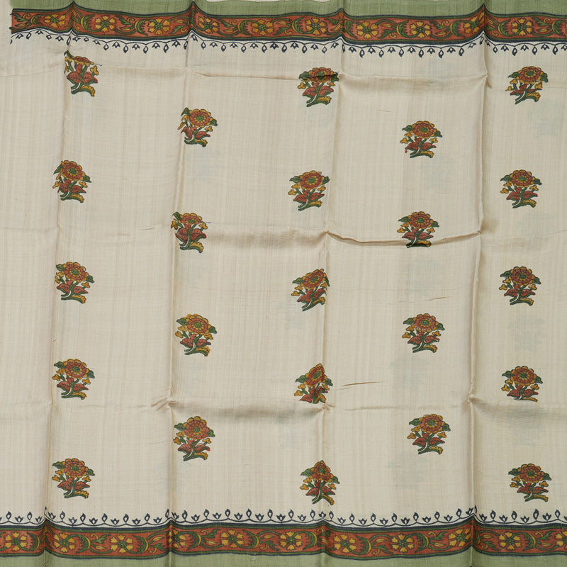 Hayagrivas Cream Pure Tussar Silk Saree KBE2131A3-6