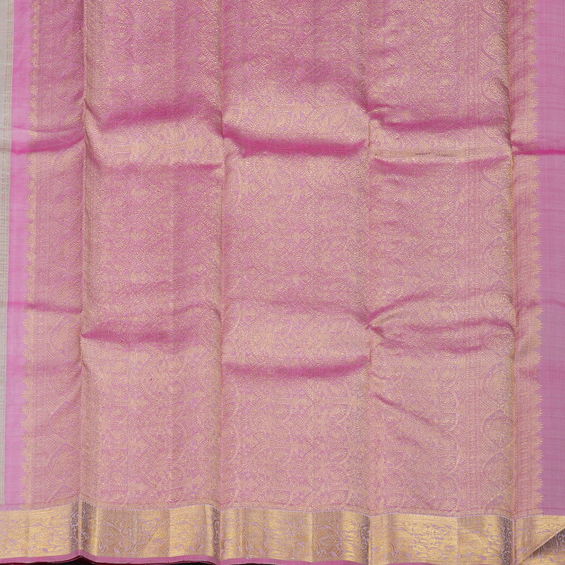 Hayagrivas Handloom Pista Green Kanjivaram Silk Saree with Rose Pink Border KBE2132A1-5