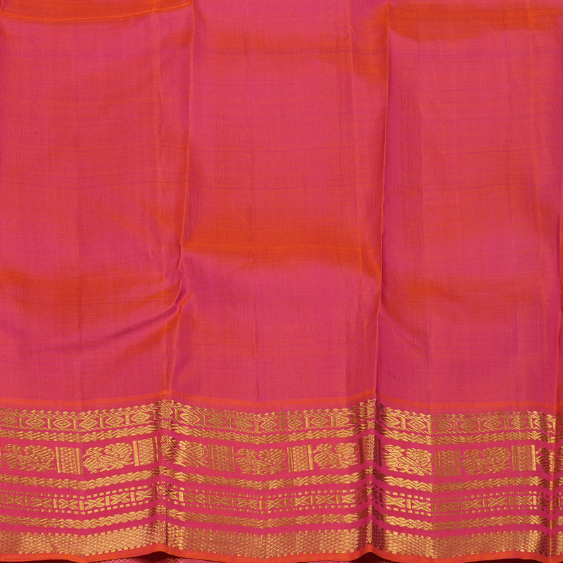 Hayagrivas Handloom Bottle Green Kanjivaram Silk Saree with Pink Border KBE2139A1-1