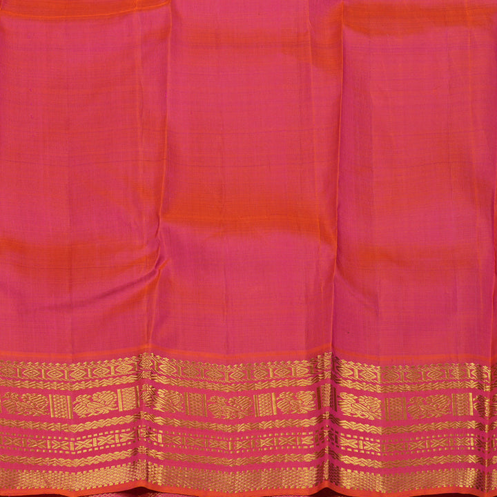 Hayagrivas Handloom Bottle Green Kanjivaram Silk Saree with Pink Border KBE2139A1-1