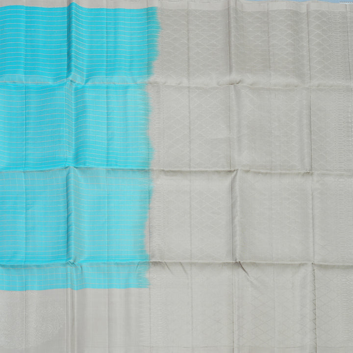 Hayagrivas Powder Blue Handloom Soft Silk Saree KBE2140A18-1