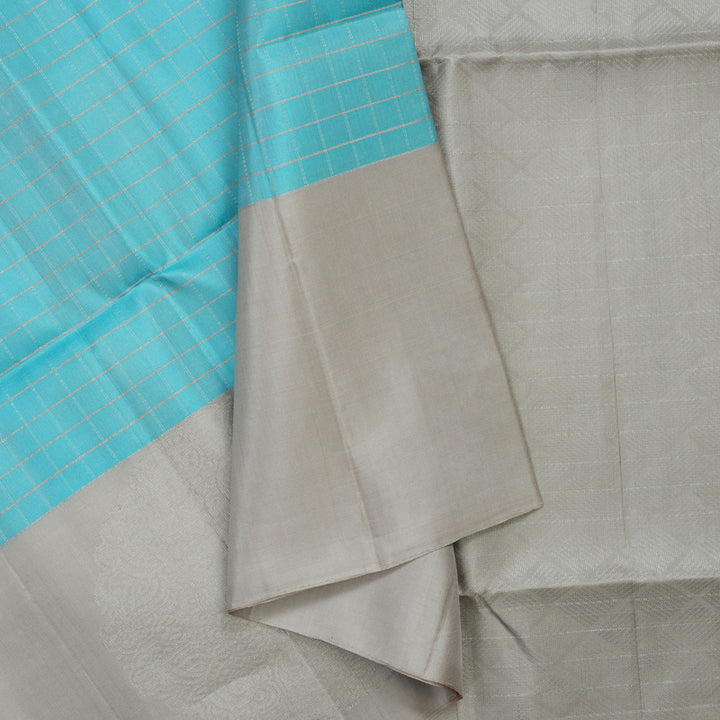 Hayagrivas Powder Blue Handloom Soft Silk Saree KBE2140A18-1