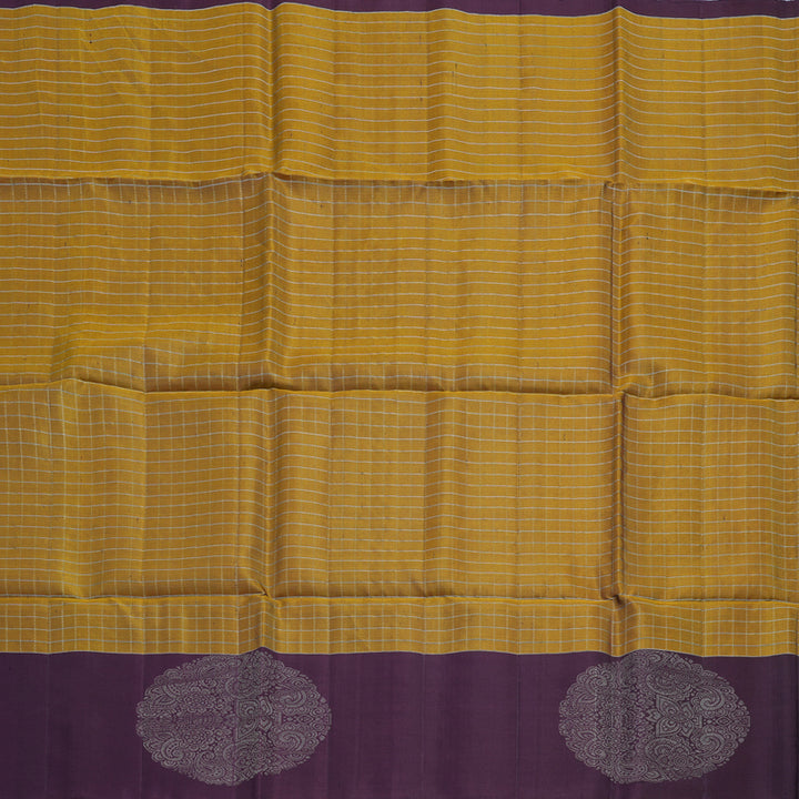 Hayagrivas Honey Mustard Handloom Soft Silk Saree KBE2140A18-2