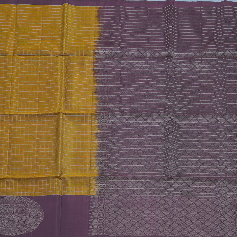Hayagrivas Honey Mustard Handloom Soft Silk Saree KBE2140A18-2