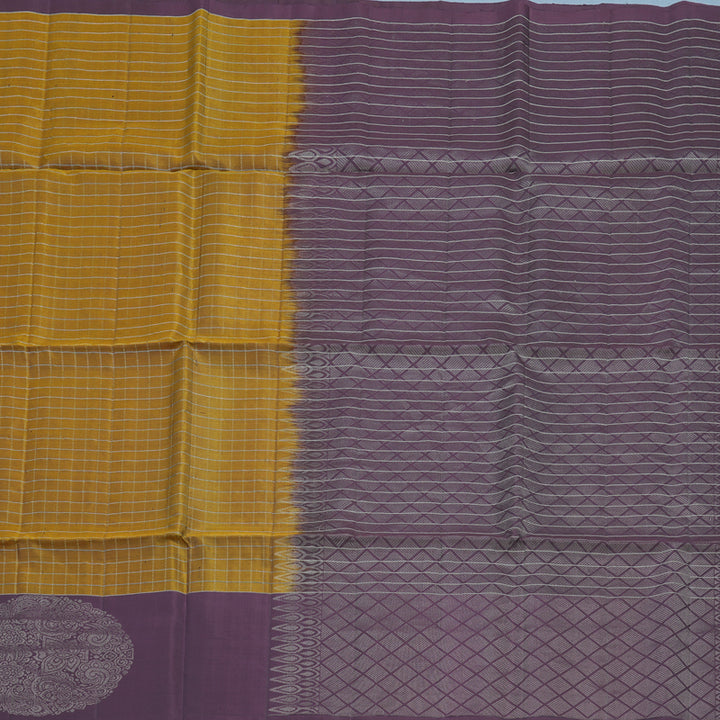 Hayagrivas Honey Mustard Handloom Soft Silk Saree KBE2140A18-2