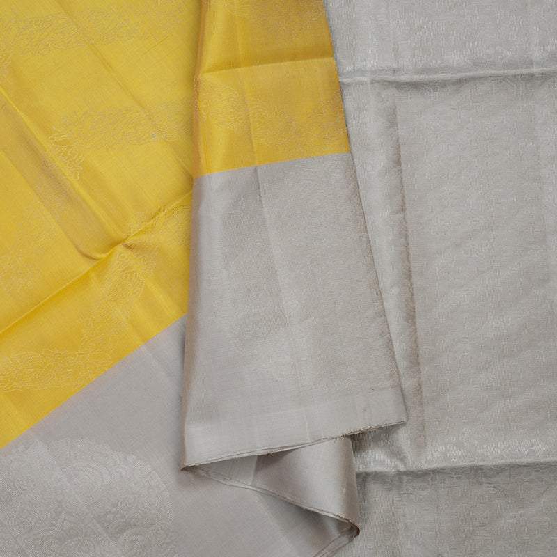 Hayagrivas Golden Yellow Handloom Soft Silk Saree KBE2140A19-1