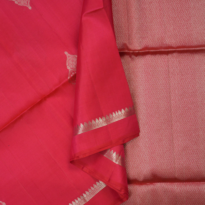 Hayagrivas Reddish-Pink Handloom Soft Silk Saree KBE2140A3-2