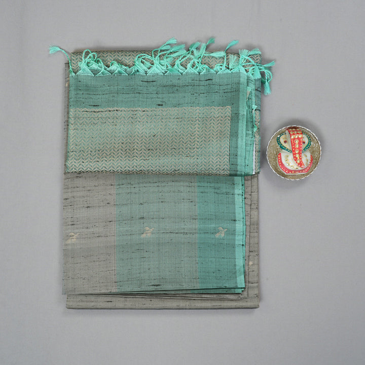Hayagrivas Grey Handloom Soft Silk Saree KBE2140A4-1