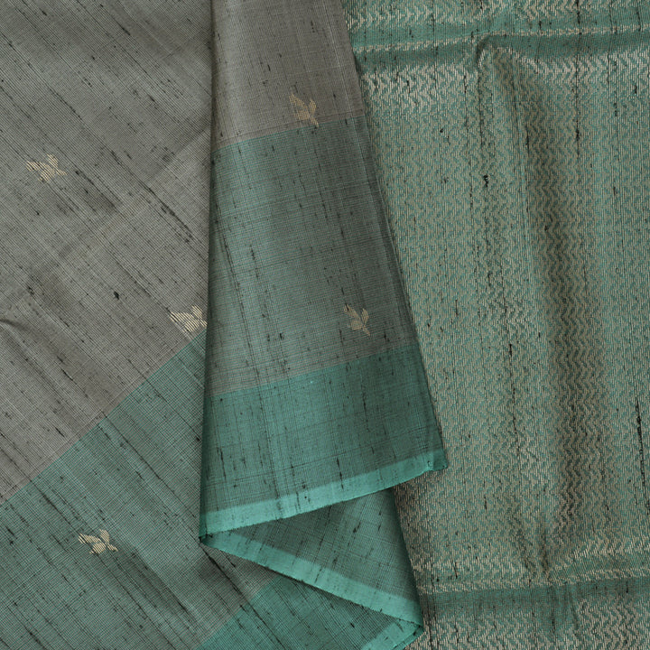 Hayagrivas Grey Handloom Soft Silk Saree KBE2140A4-1