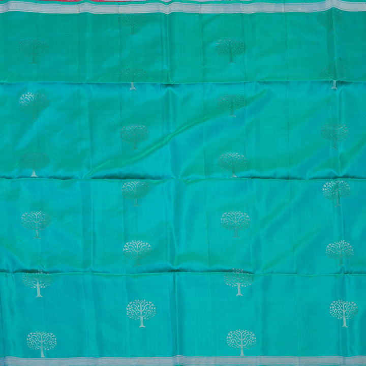 Hayagrivas Aqua Green Handloom Soft Silk Saree KBE2141A22-1