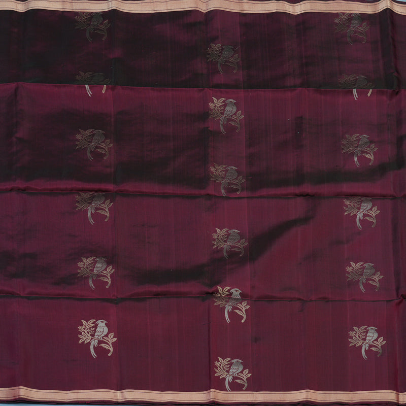 Hayagrivas Wine Handloom Soft Silk Saree KBE2141A26-1
