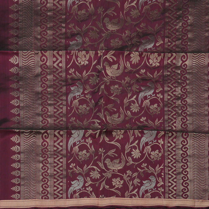 Hayagrivas Wine Handloom Soft Silk Saree KBE2141A26-1