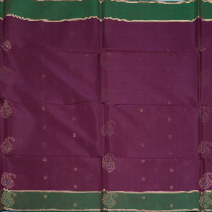Hayagrivas Purple Kora Silk Cotton Saree KBE2142A4-10