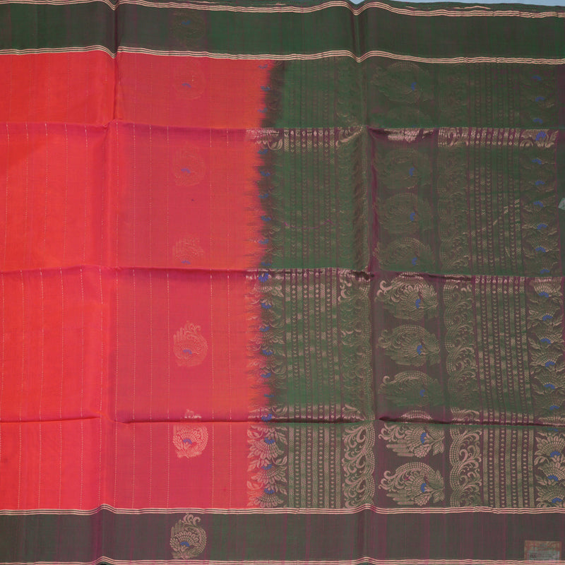 Hayagrivas Bright Pink Kora Silk Cotton Saree KBE2142A5-2