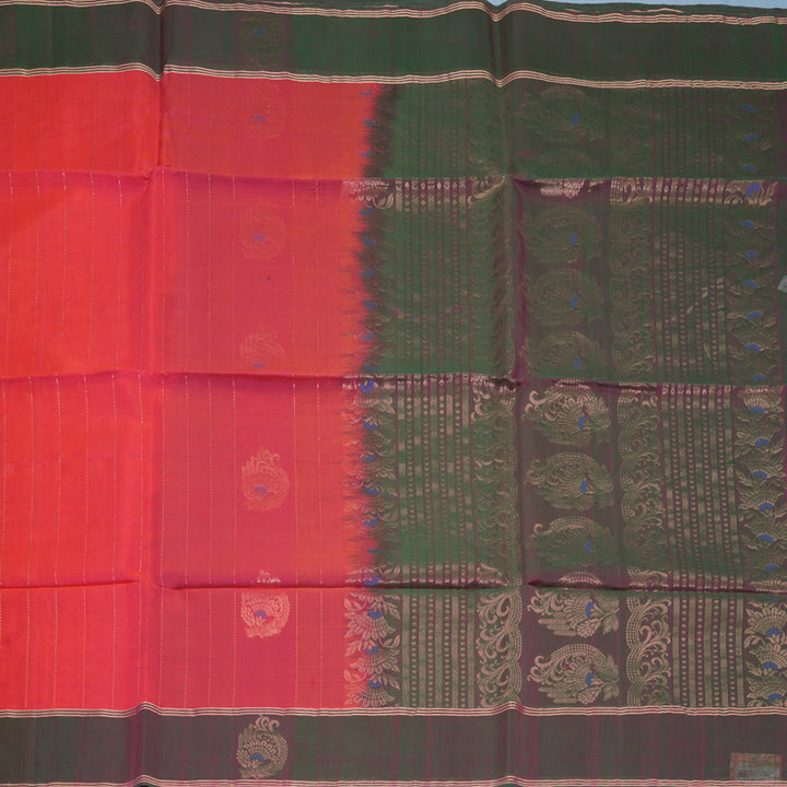 Hayagrivas Bright Pink Kora Silk Cotton Saree KBE2142A5-2