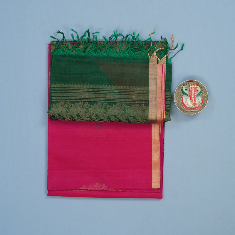 Hayagrivas Pink Kora Silk Cotton Saree KBE2142A6-11