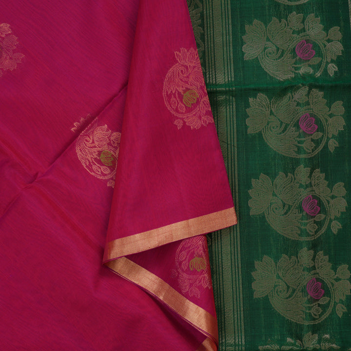 Hayagrivas Pink Kora Silk Cotton Saree KBE2142A6-11